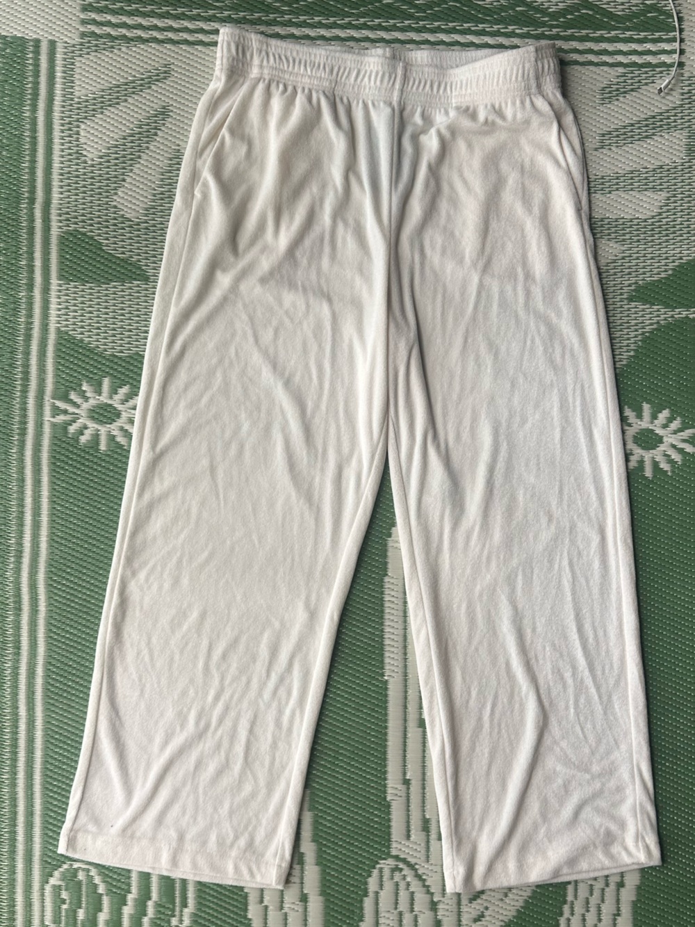 Coastal grandmother H&M Cream terry Wide Leg Elastic Waist Pants